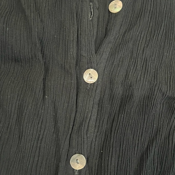 [M]April Cornell Elegant Black Pearl Button-Down Midi - Maxi Dress Double Slits - Picture 3 of 7